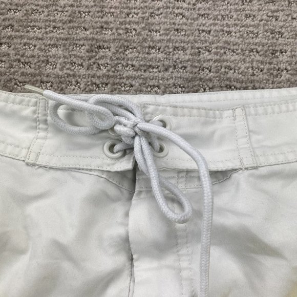 Vintage Corona Extra Beer Swim Trunks Men Medium M White Yellow Blue Stripes 90s - Picture 3 of 13